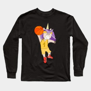 Unicorn playing basketball Long Sleeve T-Shirt